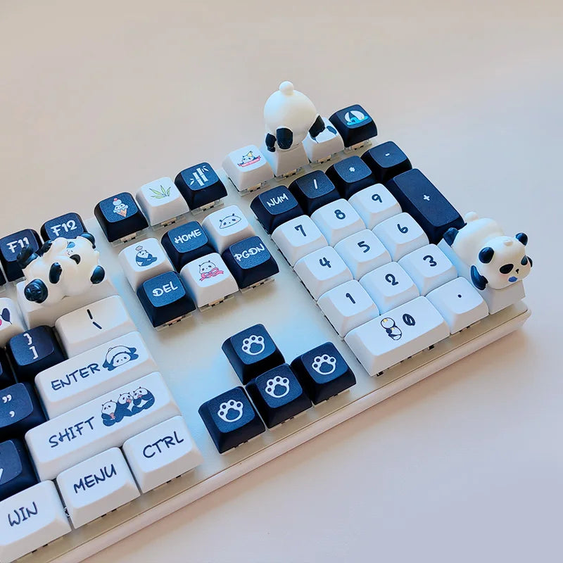 Cartoon anime panda keycaps cute gifts cherry shaft decoration PBT mechanical keyboard exclusive