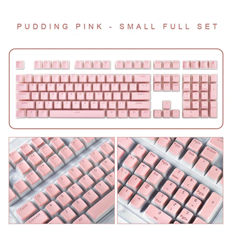 129 Keys Mechanical Keyboard PBT Pudding Keycaps Two-color Injection Molding OEM Character Translucent Keycap for All Keyboards