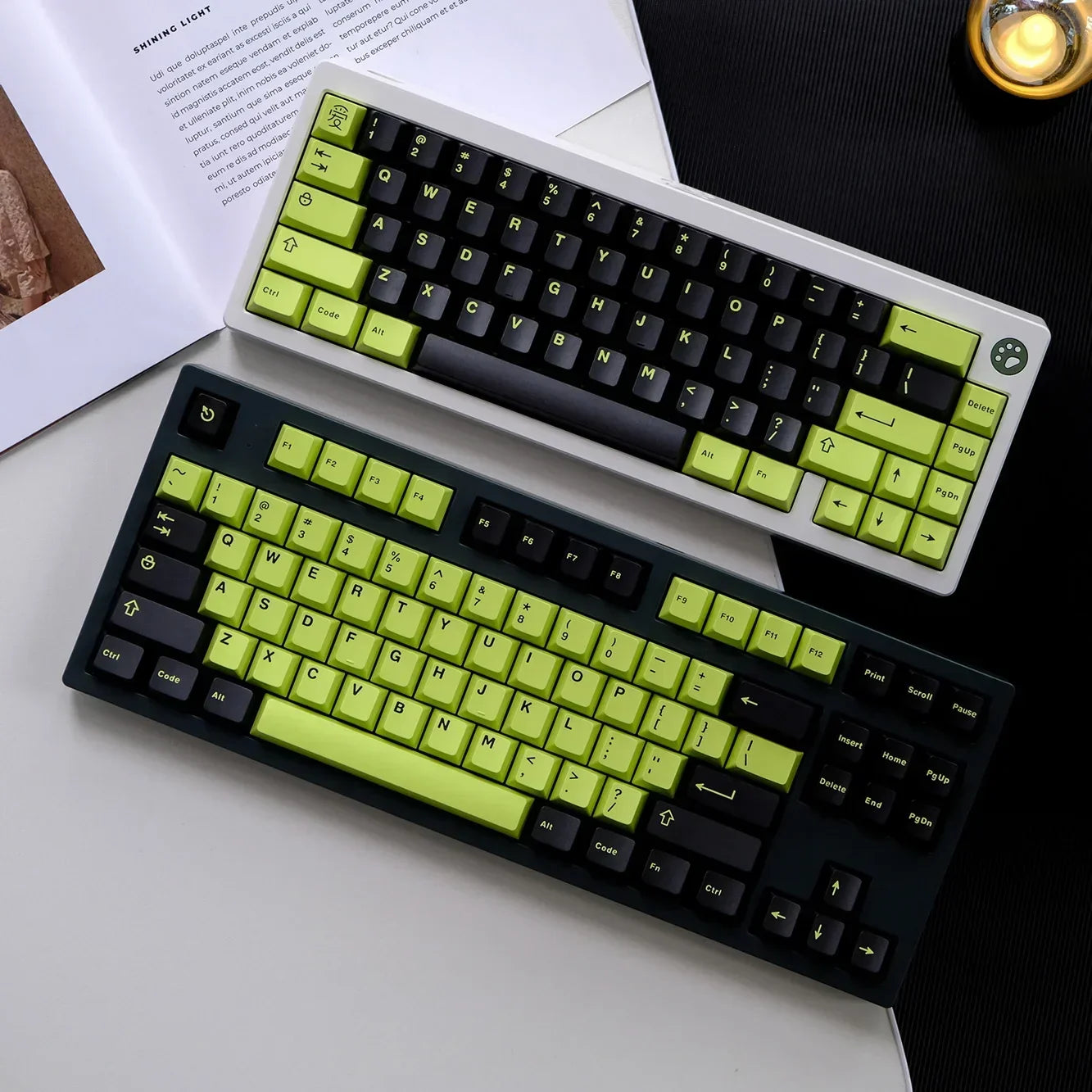 Cherry Profile 253 Keys Toxic Keycap Set Double Shot  Keycaps for Gateron MX Switches Mechanical Gamer Keyboard