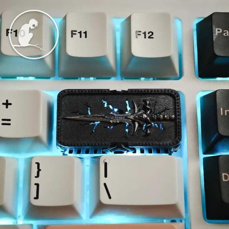Warcraft Theme Keycap Frostmourne Keycaps Handmade Resin Backlit Key Cap MX Switch Customized Mechanical Keyboard  Accessories
