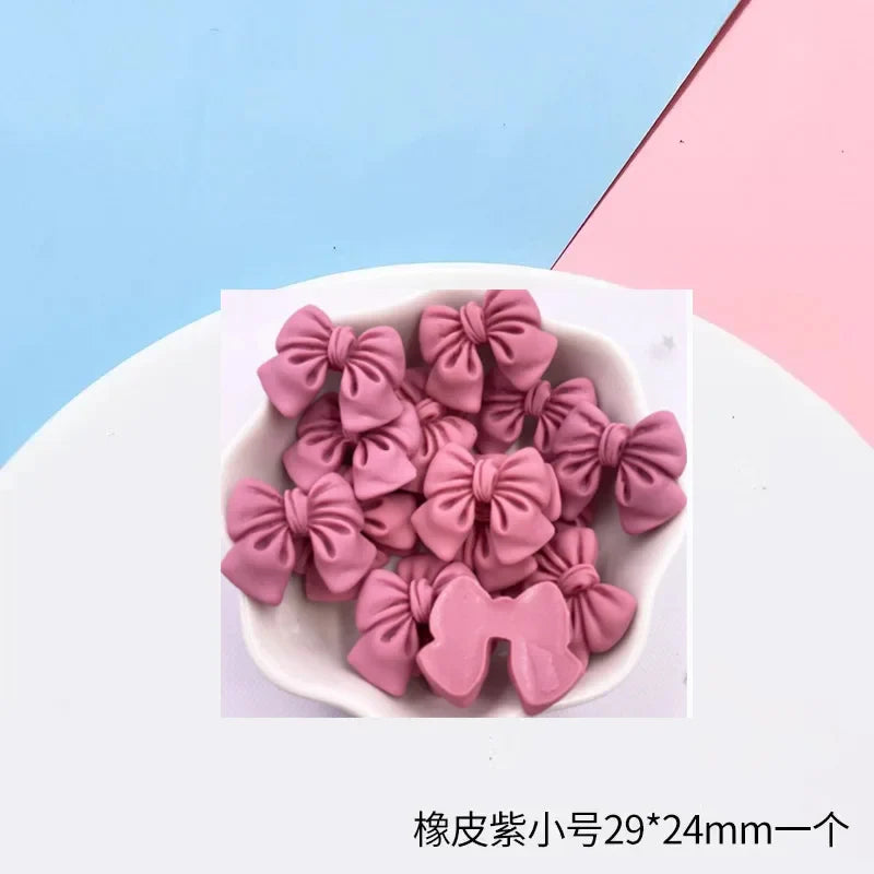 10pcs Colored Ribbon Resin Bow Nail Charm Parts 3D Nail Art Decoration Accessories Supplies for  DIY Manicure Design