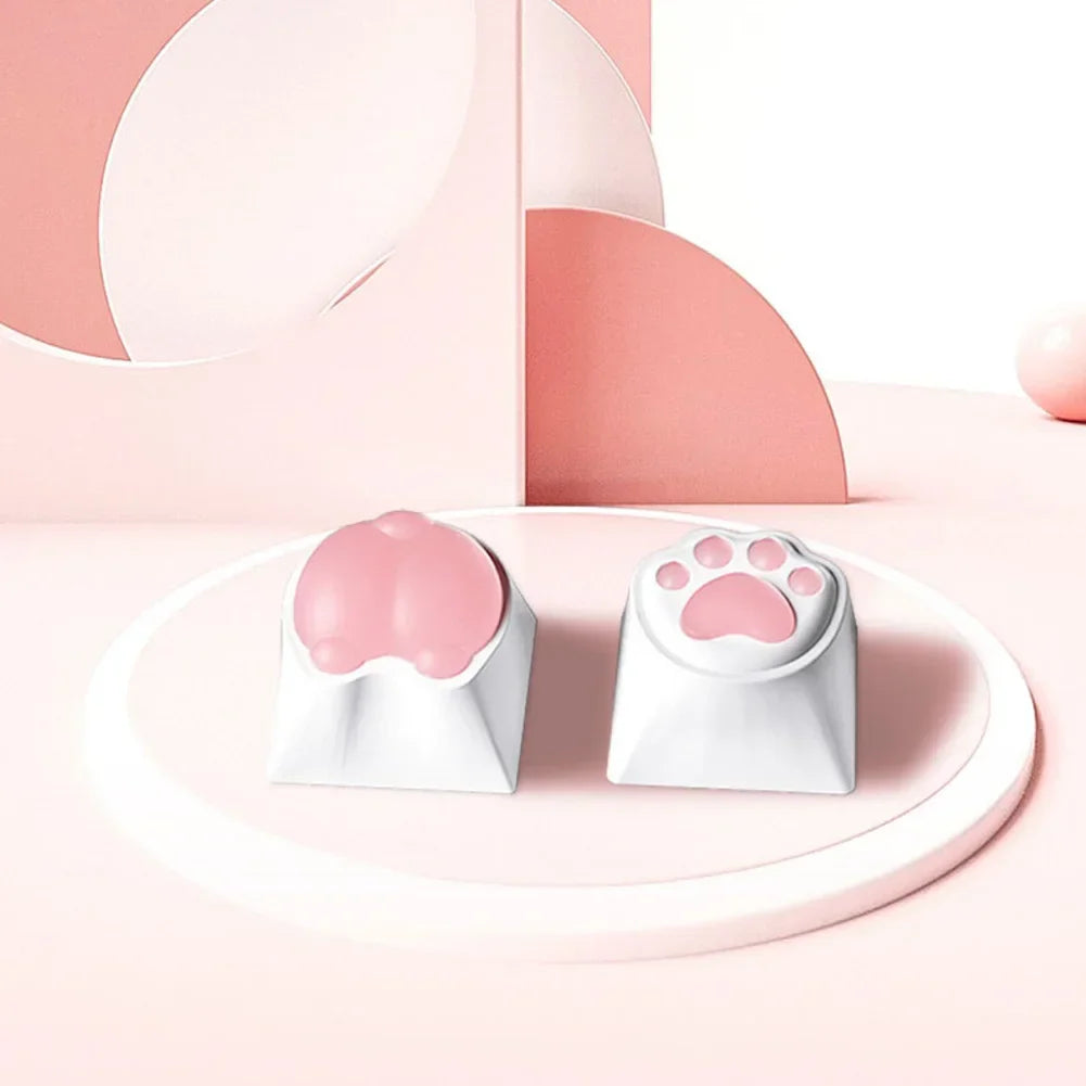 4PCS Cute Cartoon Silicone Cat Paw Keycap DIY Handmade Personalized Mechanical Keyboard Dedicated PBT Keycap