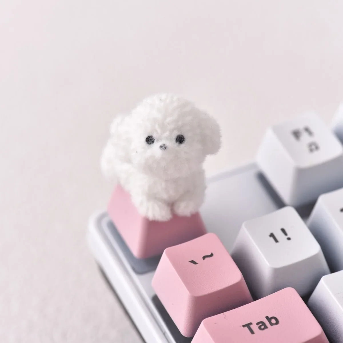 Plucked Teddy Dog Keycaps DIY Handmade Customized Cross Axis Mechanical Keyboard R4 Keycaps Personalized Creative Keycaps