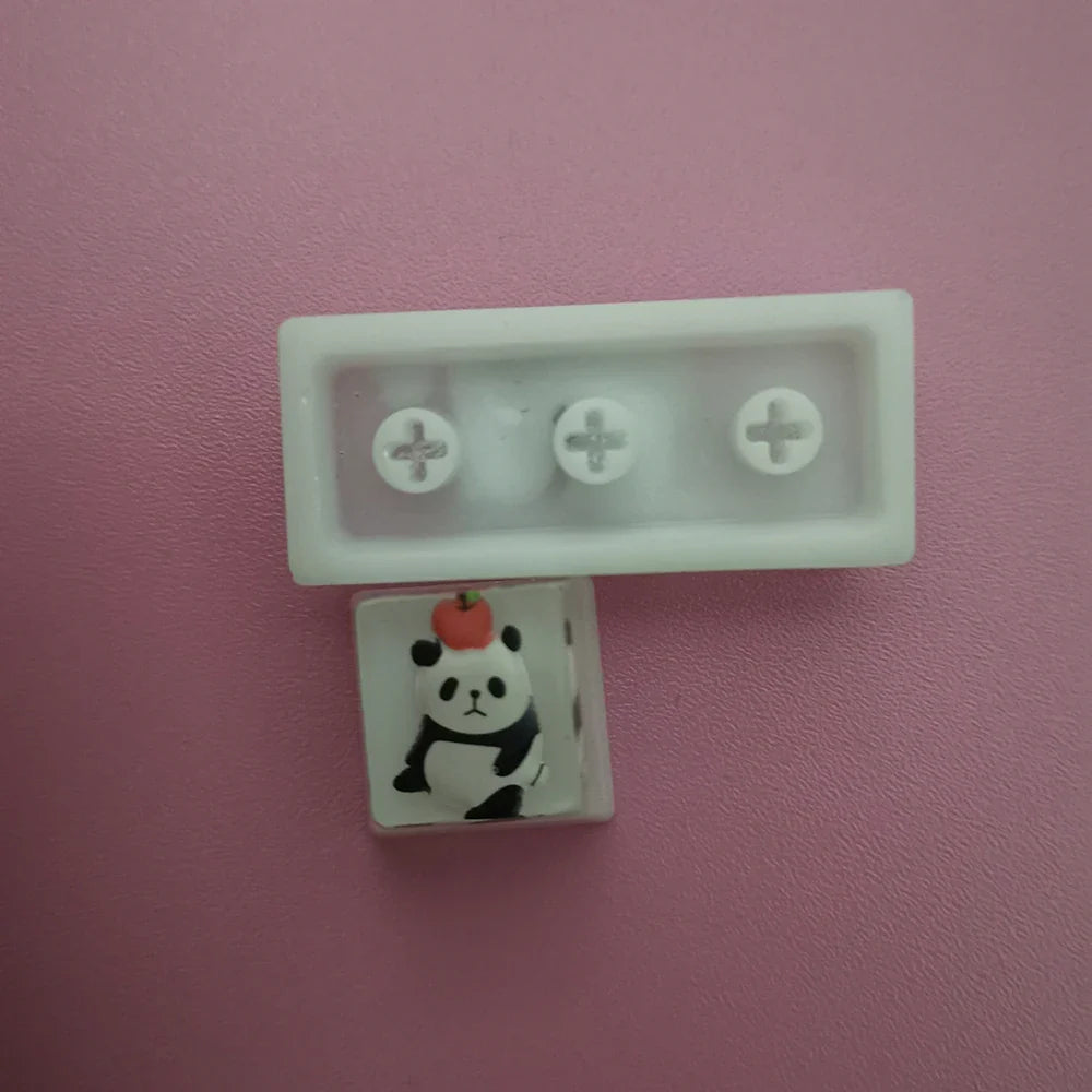1Pcs Cute Panda Pattern Keycap Resin Handmade Decoration Personality Esc R4 OEM Cute key cap mold Keycap for Mechanical Keyboard