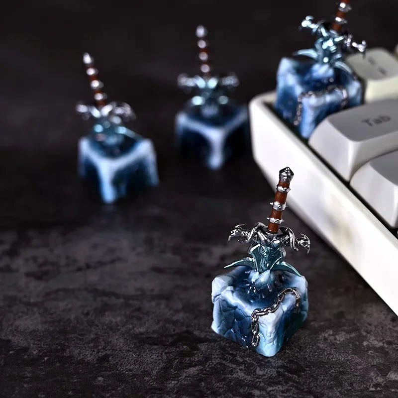 World of Warcraft Frostmourne Anime Keycaps Lich King Translucent Key Caps Mechanical Keyboard Caps Korean Keycap PC Gamer Gifts