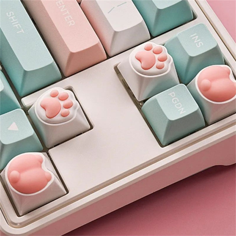 3D Soft Keycap Soft Silicone Cat Paw Shape for MX Structure Mechanical Keyboards