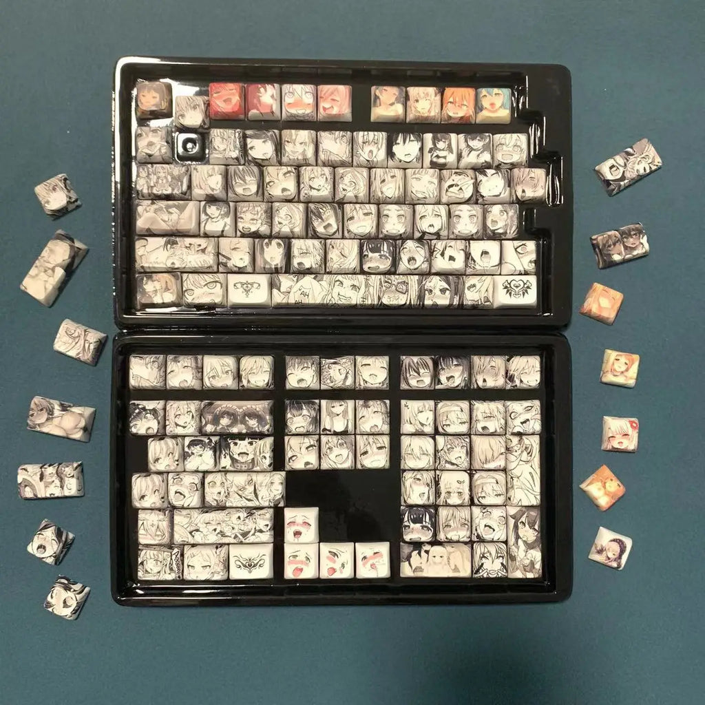 PBT Mechanical Keyboard Keycap  Anime Cute 124 keys Dye Sublimation Chreey Profile Japanese Anime Keycap For Cherry MX Switch