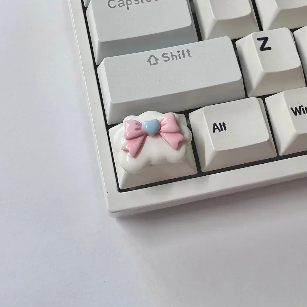 1.25U 1.5U Ctrl / Tab Personalized Keycaps Cloud Bow Cross Axis Mechanical Keyboard Keycaps Cute OEM Supplementary Keycaps