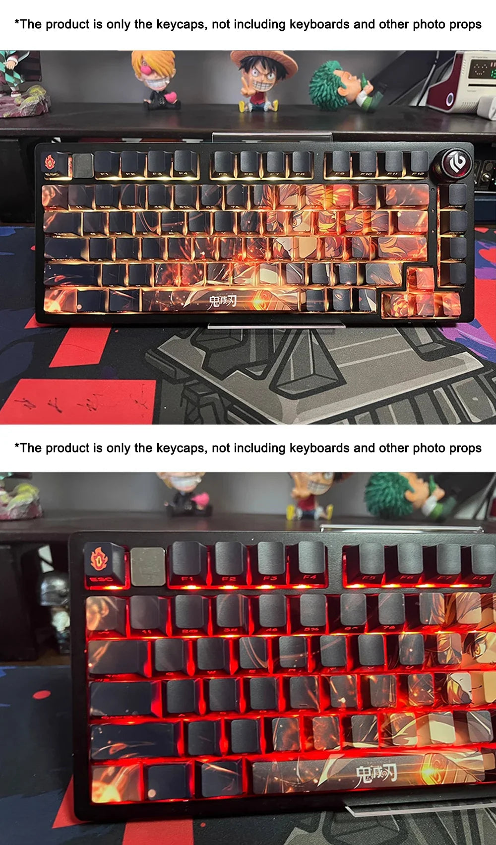 1 Set PBT Dye Sublimation Anime Keycaps Kochou Shinobu Theme Key Caps for Demon Slayer Cherry Profile Keycap Keyboard Decoration