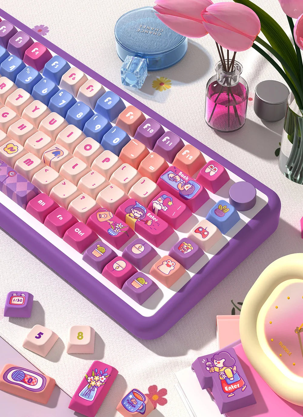 Weekends Theme Keycaps 122/138/158 Keys Mda Profile Pbt Thermal Sublimation Mechanical Keyboard Customized Anime Game Keycaps