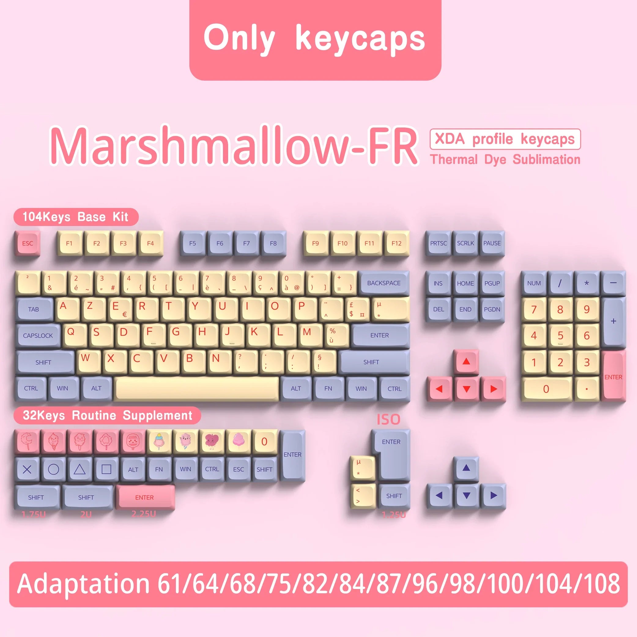 XDA Profile PBT keycaps Spanish Korean French German Portuguese Russian Japanese keycap For Cherry MX Mechanical Keyboard