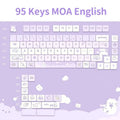 95Keys MOA Profile Cat Theme PBT Key Caps Pink Blue Puppy Cute  Keycaps for GK61 RK836 MX Switches Mechanical Keyboard
