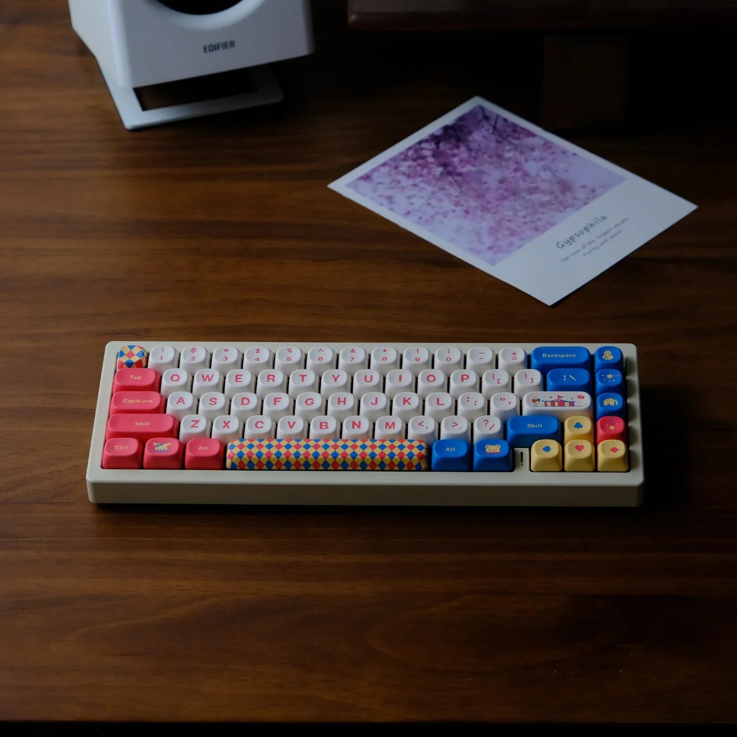 125 Keys/Set Cute Cats Circus Keycaps XDA Profile PBT Anime Game Keycaps for DIY MX Switches Minimalism Mechanical Keyboard Caps