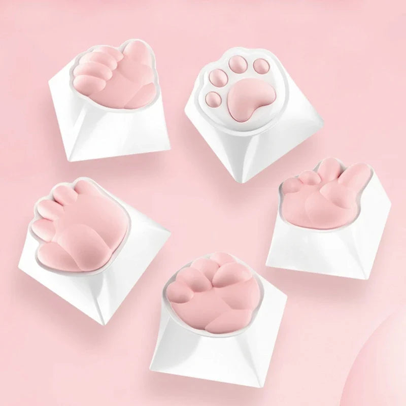 3D Soft Silicone Paw Keycap for Mechanical Keyboards and Colorful Keyboards Keycaps Supplies Sublimation Caps