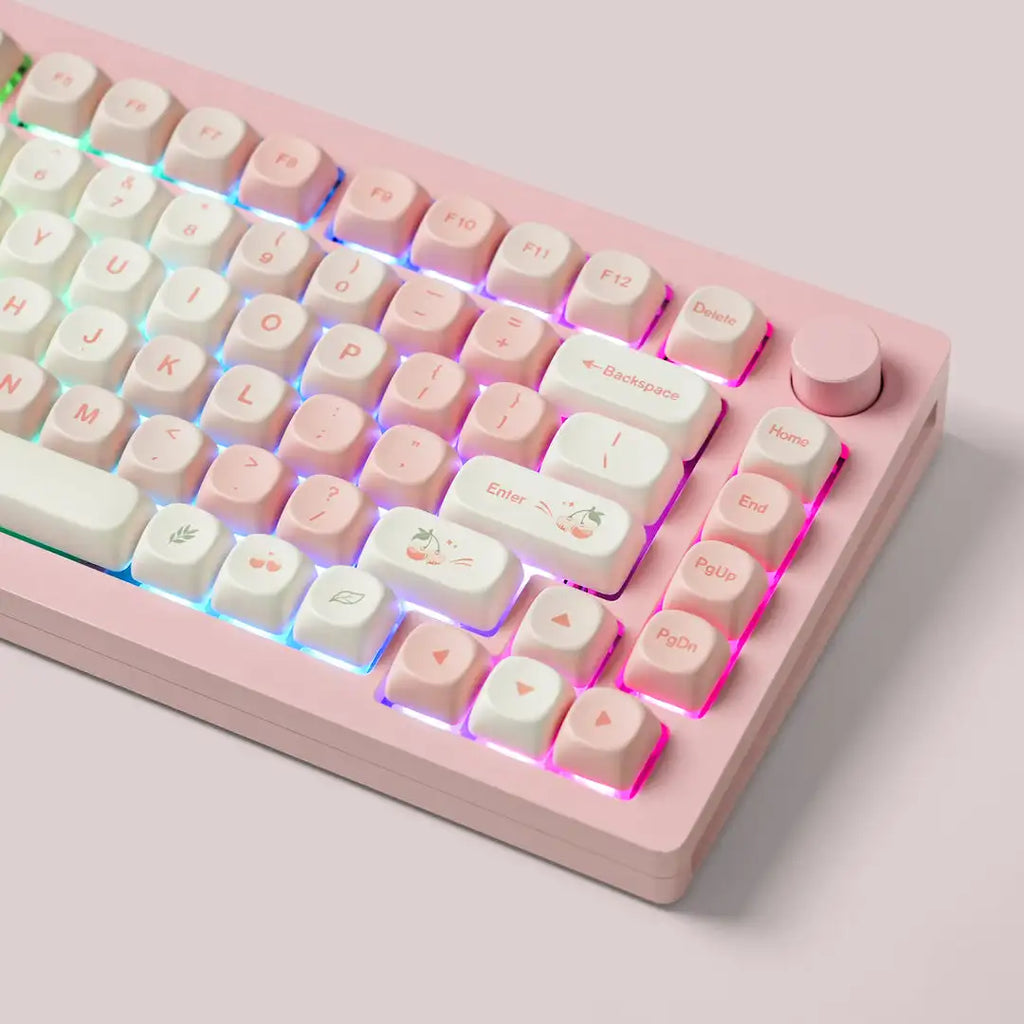 143 Keys Pink Cherry MOA Profile PBT Keycaps Dye Sub Customs  Key caps for 61/87/104 Cherry MX Switch Gaming Mechanical Keyboard