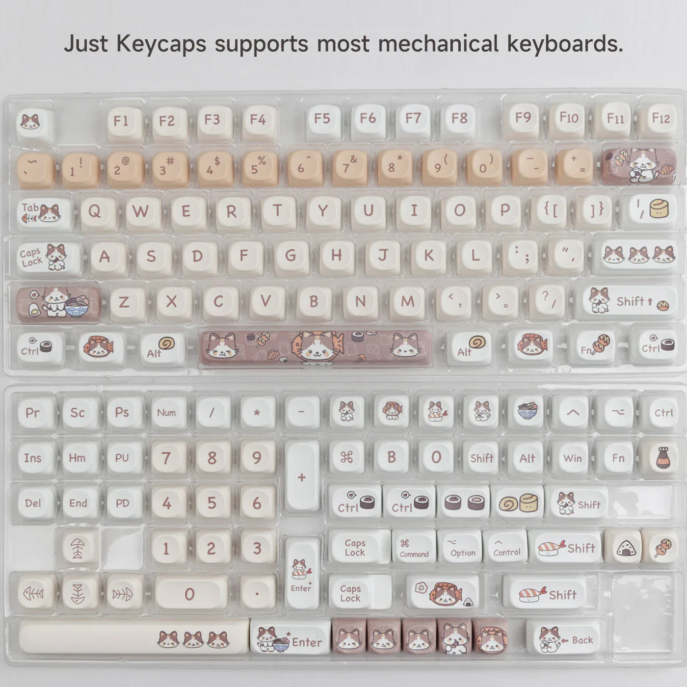 142 Keys MOA Profile Cartoon Theme Keycaps Thermal Five-side Dye-Sublimation Customized Key Caps Kit for Mechanical Keyboard