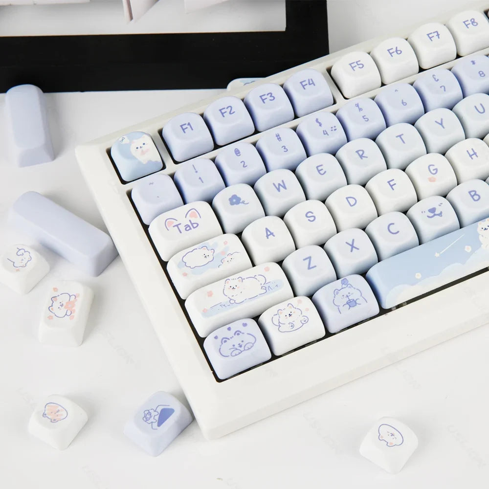 95/132 Keys Cartoon Keycaps PBT Hakimi Dog Cats Keycap MOA Profile Dye Sublimation Keycap For Mechanical Gaming Keyboard