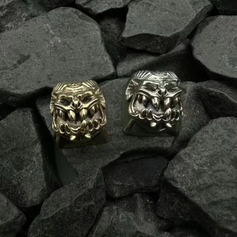 Black Myth: Wukong Keycaps Retro Skull Design Mechanical Keyboard Keycaps Customized Pure Copper Letter Card Slot Metal Keycaps