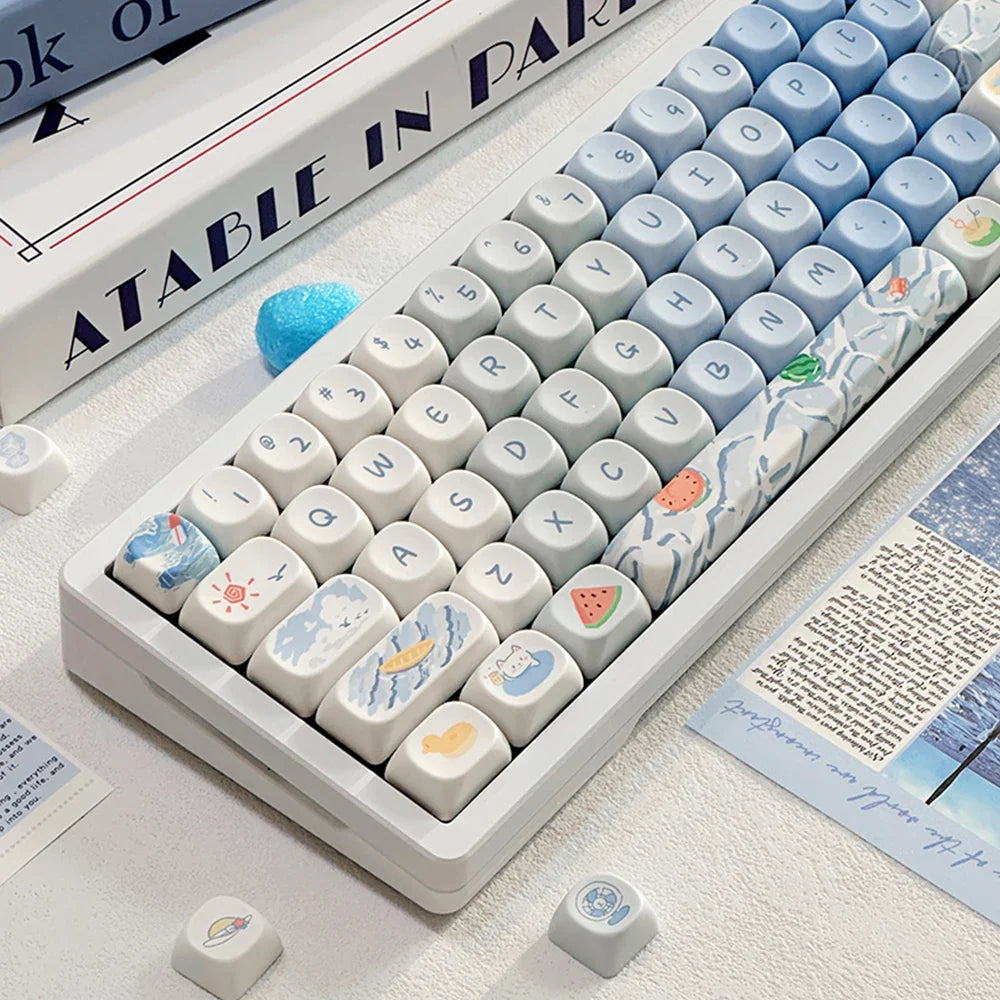 95 Keys MOA Profile PBT Keycaps for 61/64/68/84/75/87Keys Gaming Mechanical Keyboard AULA F75 GMK67 GMK87 Cartoon Cute Key Caps