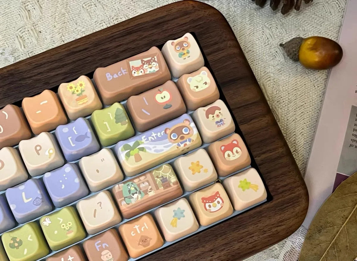 142 Keys Customized Gift Cute Cat keycaps New MAO Keycaps Square Thermal Sublimation Mechanical Keyboard 2.25 U 2.75U for Alice