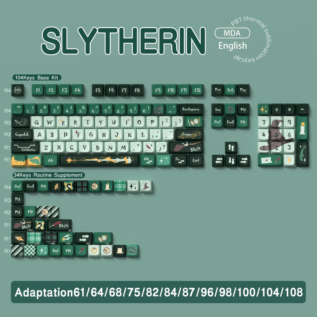 Original Theme Keycaps MDA Profile cute Anime PBT Keycap custom For Mechanical Keyboard with iso layout and 7U space bar