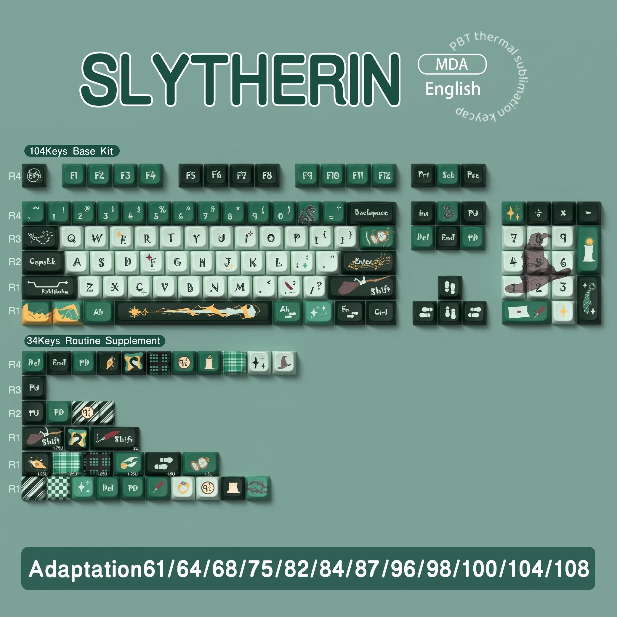 Original Theme Keycaps MDA Profile cute Anime PBT Keycap custom For Mechanical Keyboard with iso layout and 7U space bar