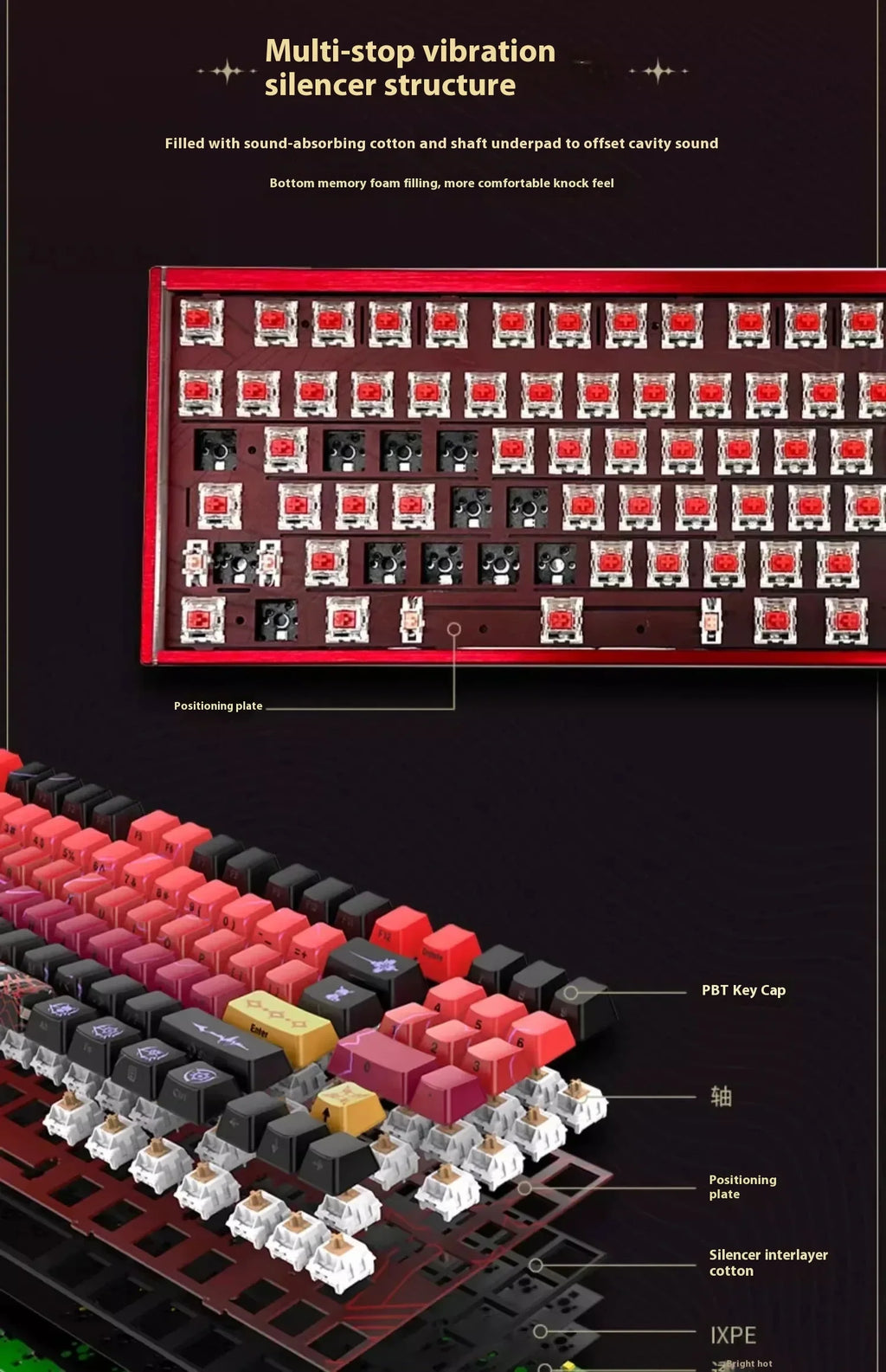 Wuthering Waves Yinlin Gaming Keyboard Three Mode Customized Wireless Mechanical Keyboard 89keys Hot Swap Gasket Pc Gamer