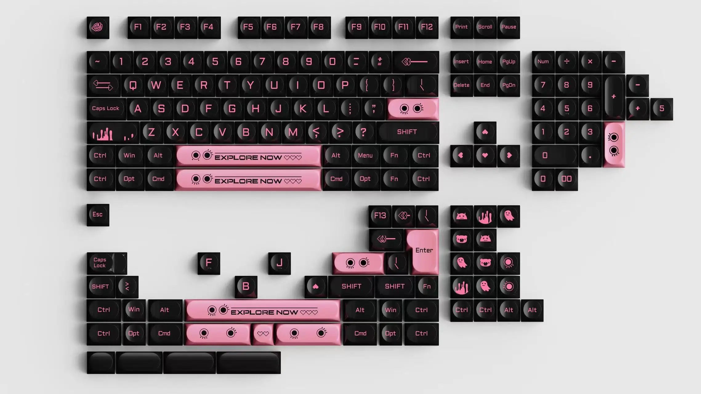 Transparent Keycaps PC 170 Keys Set for Mechanical Keyboard Keycap Accessories Personalized Customization DDA Profile Keycaps