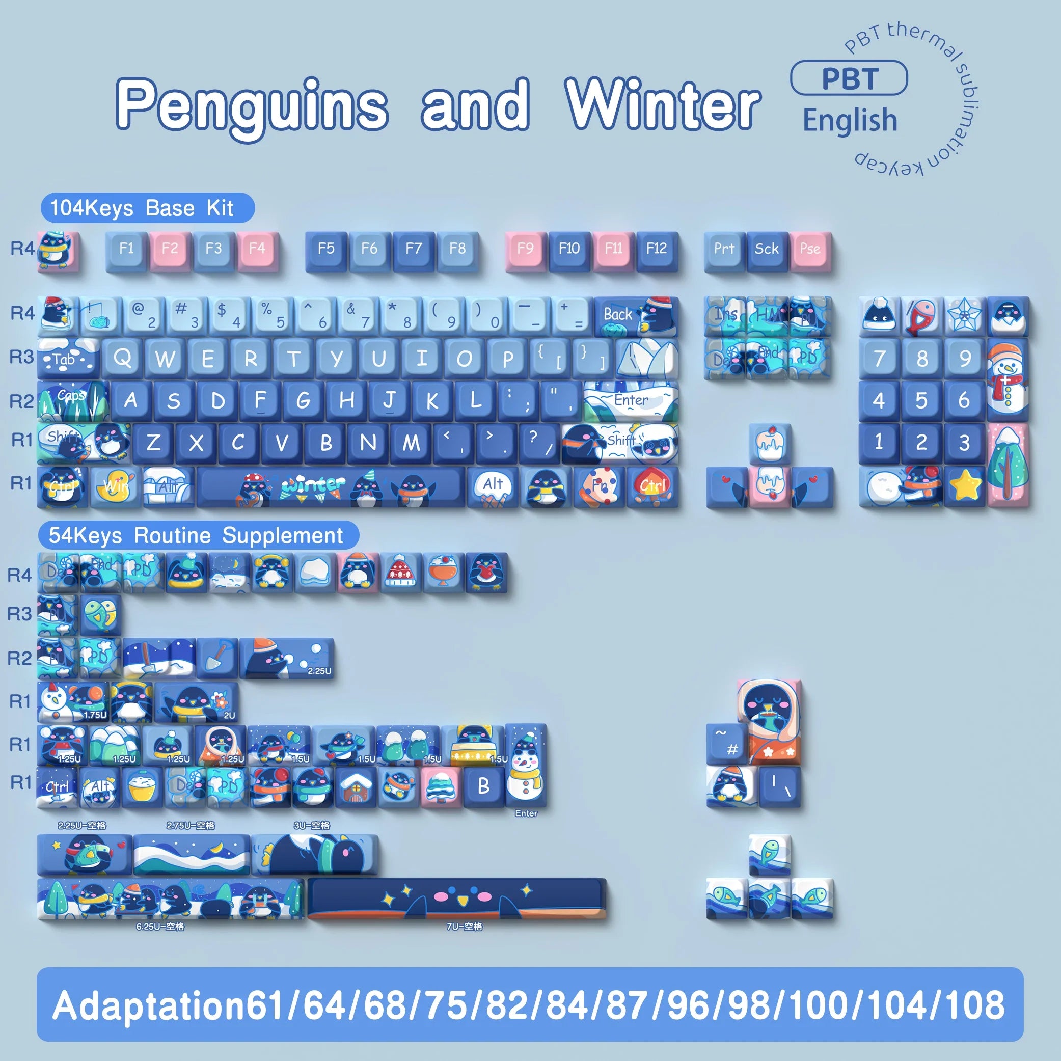 138/158 keys Original Theme Keycaps MDA Profile cute Anime PBT Keycap custom For Mechanical Keyboard with iso layout