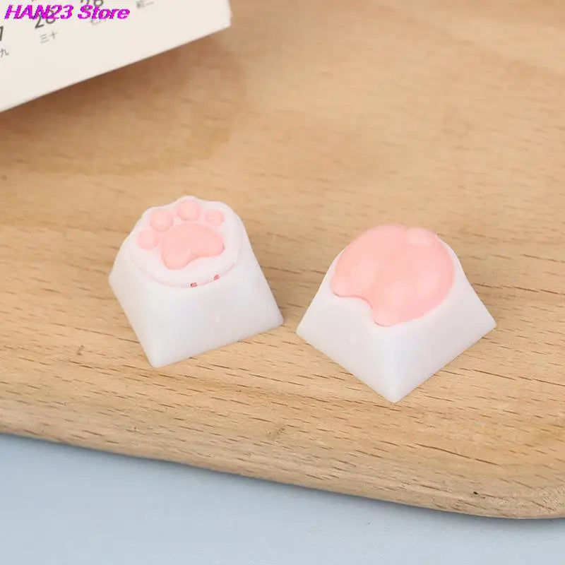 1PC Cute Cat Paw Keycaps For Mechanical Keyboard Cherry MX Switch DIY Key Cap Soft Silicone Keycup Artisan Pink Color