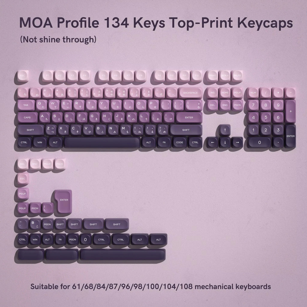 143 Keys Pink Cherry MOA Profile PBT Keycaps Customs Dye Sub Key caps for 61/87/104 Cherry MX Switch Gaming Mechanical Keyboard
