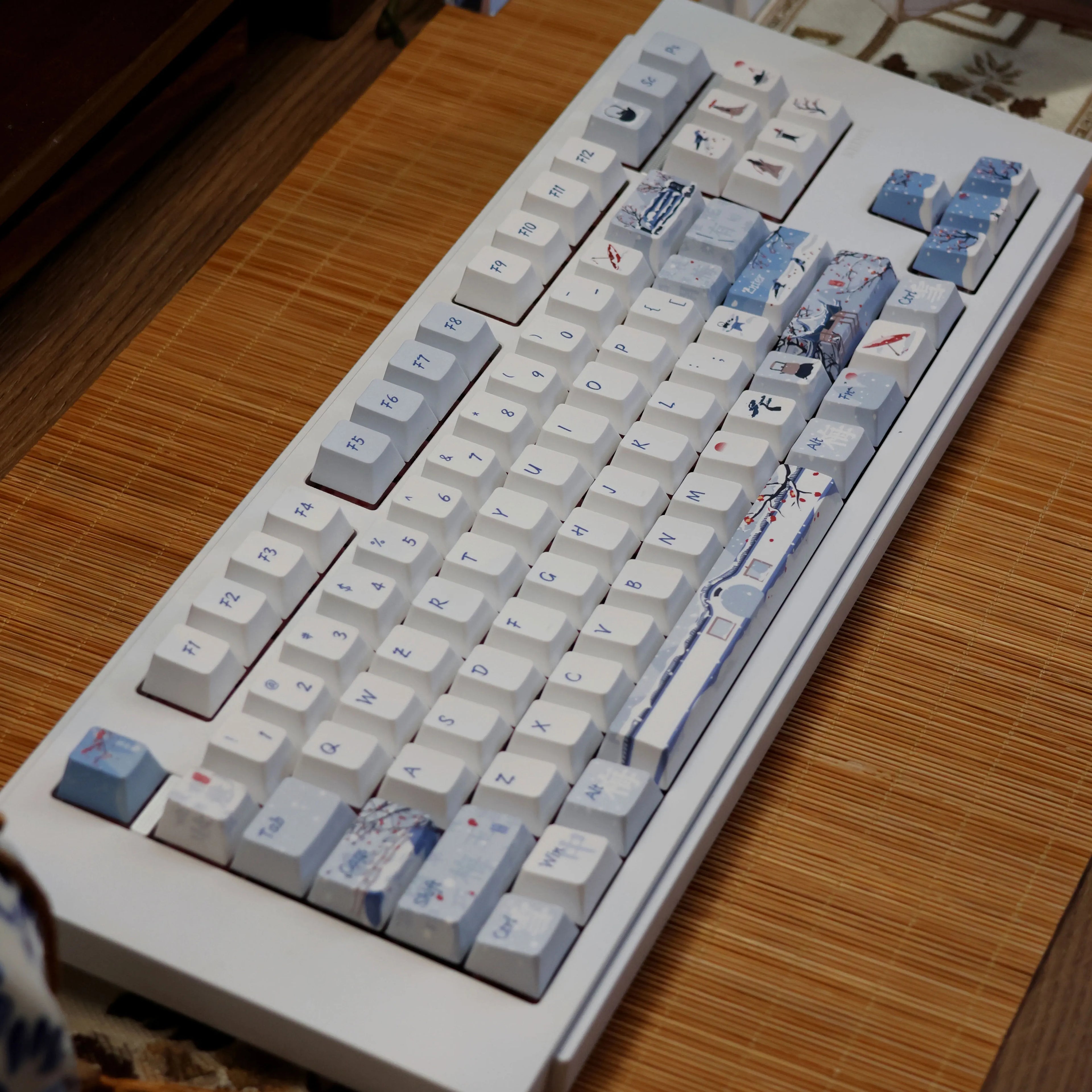 140 Keys Leaning Plum Garden Theme Keycaps National Style Cherry Profile PBT Dye Sublimation For MX Switch Mechanical Keyboard