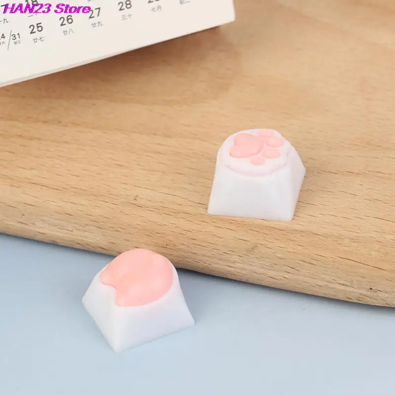 1PC Cute Cat Paw Keycaps For Mechanical Keyboard Cherry MX Switch DIY Key Cap Soft Silicone Keycup Artisan Pink Color