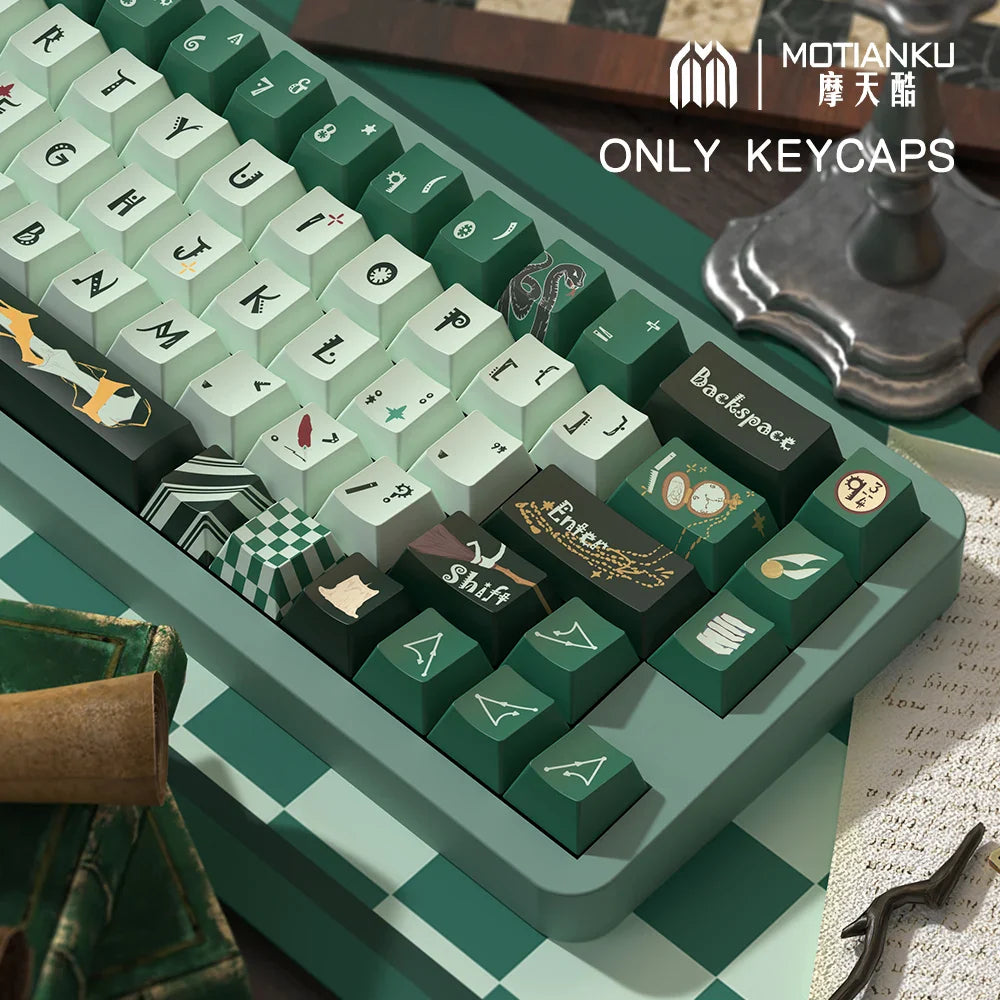 SLYTHERIN Theme Keycaps Cherry/MDA Profile Personalized Cartoon Keycap For Mechanical Keyboard with 7U and ISO key cap
