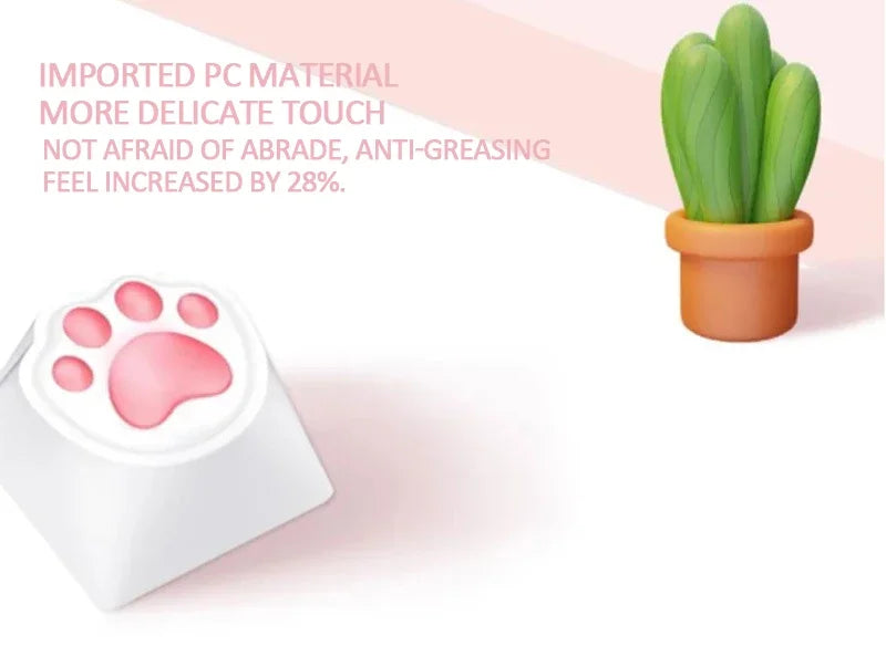 1 Pc Pink Cat Claw Key Cap Mechanical Keyboard Single Silicone Cat Butt Key Cap Girly Heart Computer Peripherals
