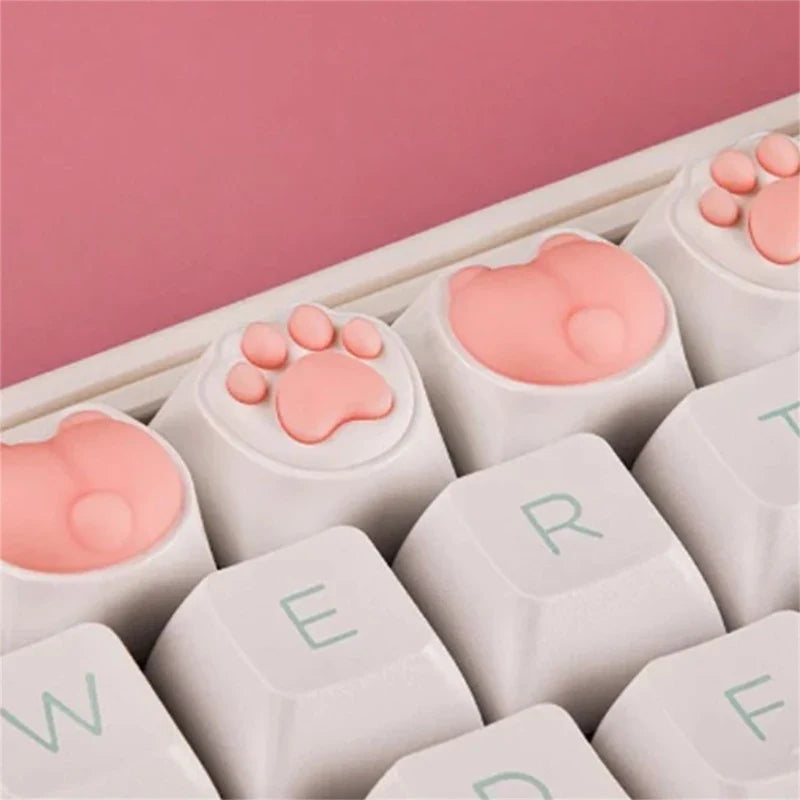 3D Soft Keycap Soft Silicone Cat Paw Shape for MX Structure Mechanical Keyboards