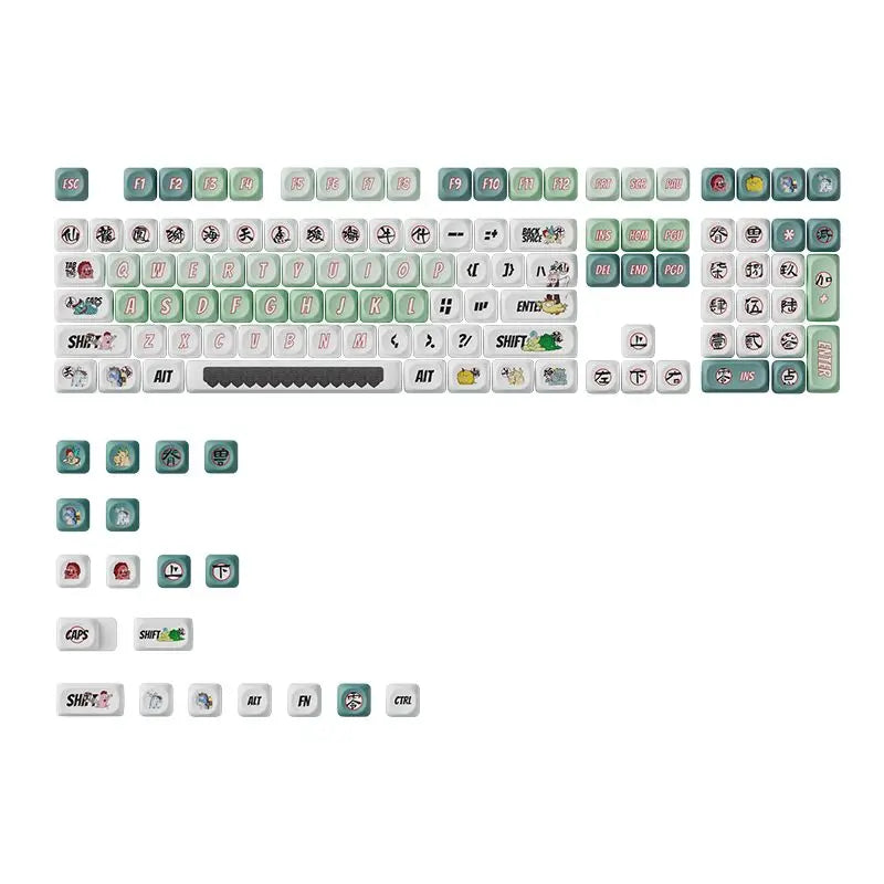 Snowflakes Theme Keycaps 127 Keys MOA Profile PBT Square KeyCap Dye Sublimation Mechanical Keyboard Key Cap Keyboards Accessorie