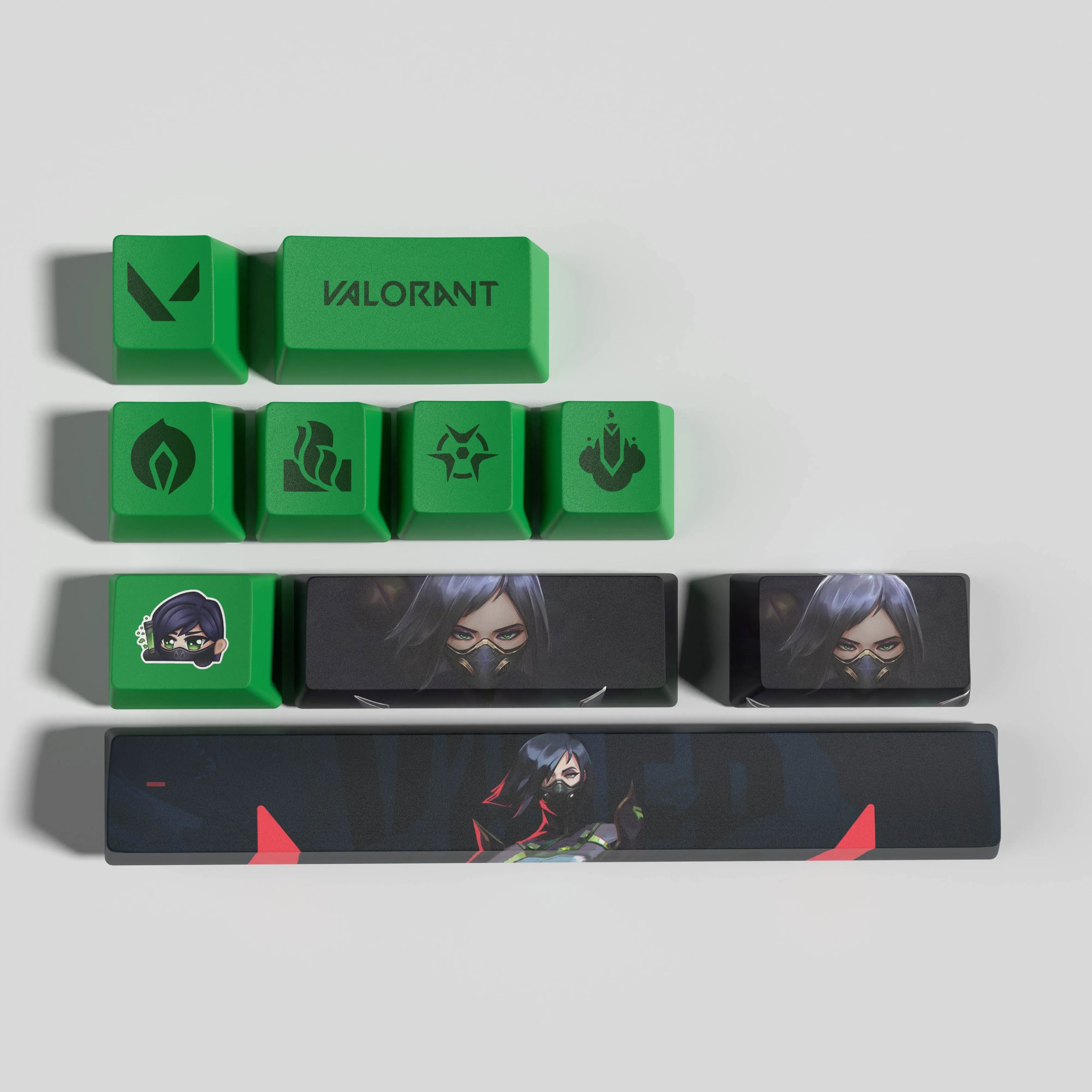 Valorant keycaps sage OEM Profile 10keys PBT dye sub keycaps
