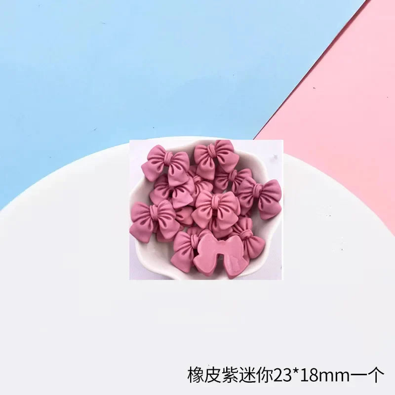 10pcs Colored Ribbon Resin Bow Nail Charm Parts 3D Nail Art Decoration Accessories Supplies for  DIY Manicure Design