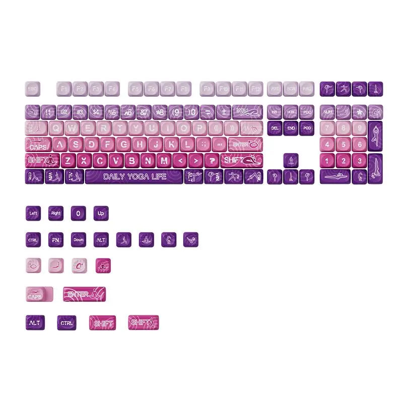 Snowflakes Theme Keycaps 127 Keys MOA Profile PBT Square KeyCap Dye Sublimation Mechanical Keyboard Key Cap Keyboards Accessorie