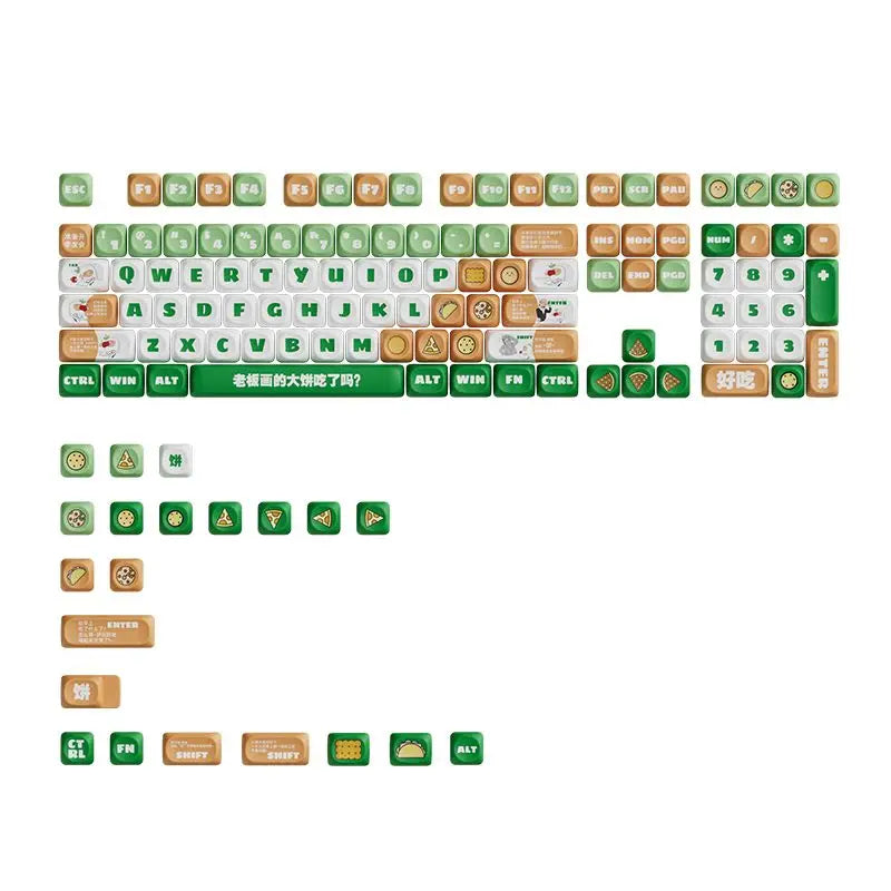 Snowflakes Theme Keycaps 127 Keys MOA Profile PBT Square KeyCap Dye Sublimation Mechanical Keyboard Key Cap Keyboards Accessorie