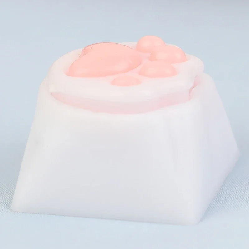 1pc Cute Cat Paw Keycaps For Mechanical Keyboard Cherry MX Switch DIY Custom Key Cap Soft Silicone Keycup Artisan Pink Color
