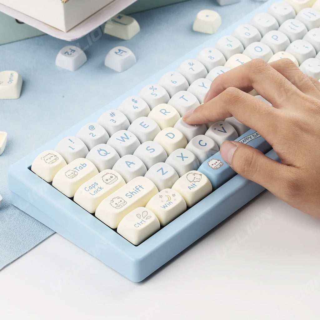 142 Keys MOA Profile Cartoon Theme Keycaps Thermal Five-side Dye-Sublimation Customized Key Caps Kit for Mechanical Keyboard