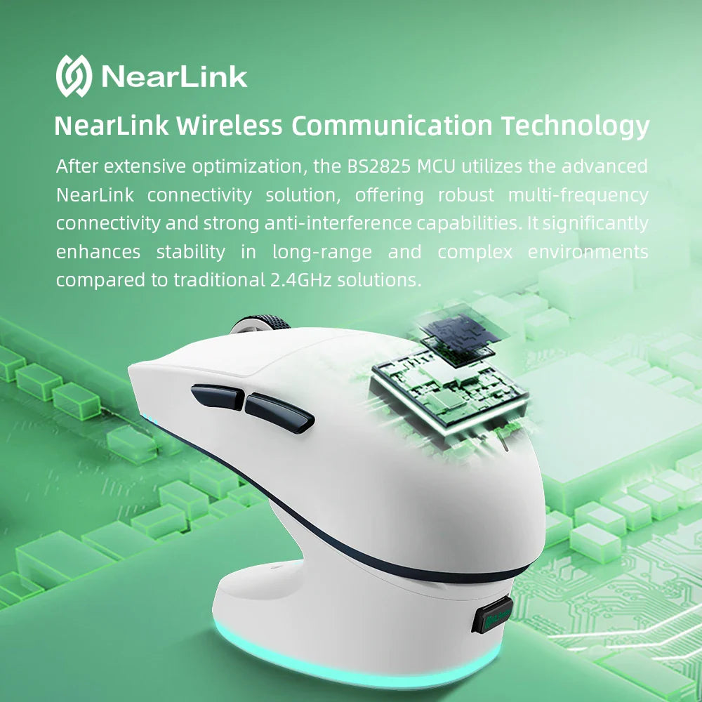 Thunderobot ML903 Mini NearLink Gaming Mouse Tri-Mode Bluetooth Wireless Mouse 30000 DPI Charging Base For Pc Gamer Kit Laptop