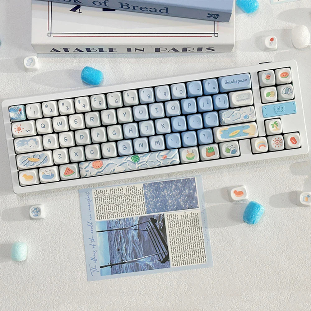 95 Keys MOA Profile PBT Keycaps for 61/64/68/84/75/87Keys Gaming Mechanical Keyboard AULA F75 GMK67 GMK87 Cartoon Cute Key Caps