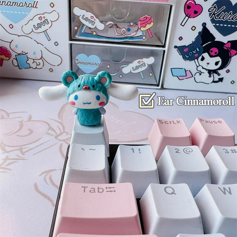 Sanrio Kawaii Cinnamorol Keycaps Mechanical Keyboard Caps Hello Kitty Pochacco Mx Axis Personalized Cartoon Esc Diy Key Cap Game