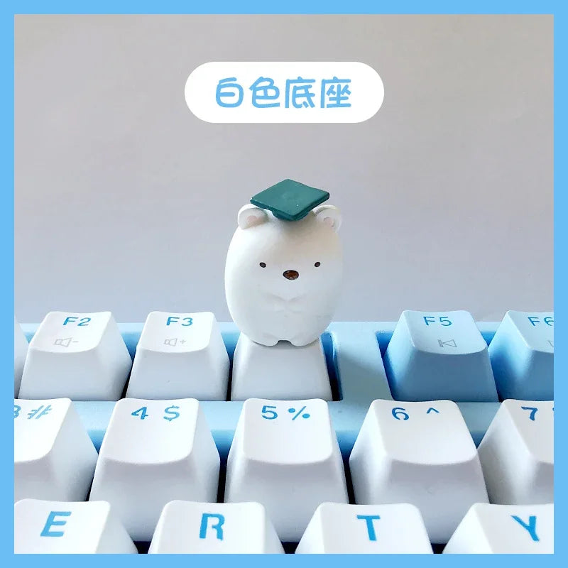 Animal Series Cute Keycap Diy Customized MX Switch Resin ESC Point Keycaps  Mechanical Keyboard Artisan Key Caps Girls Favorites