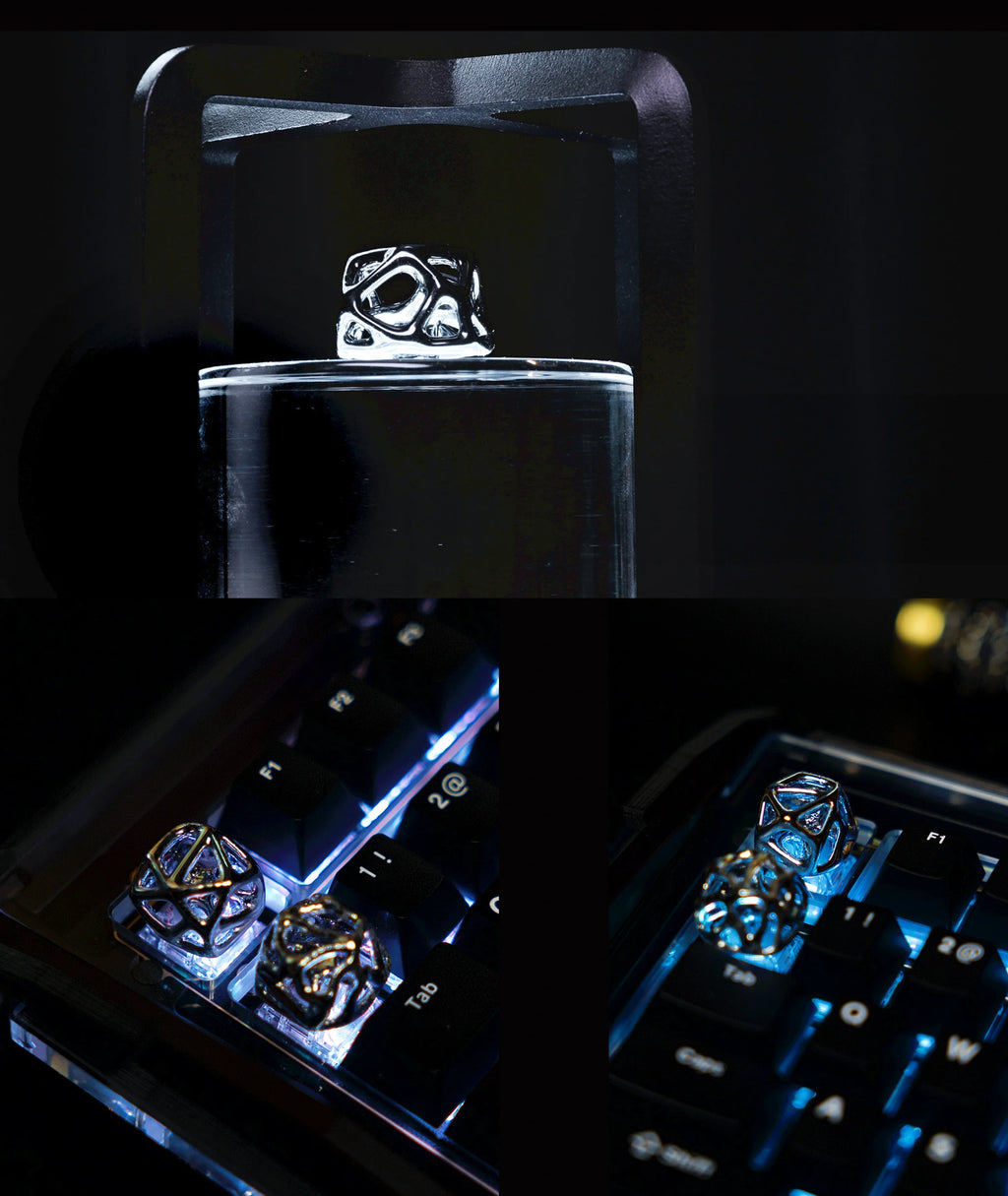 1pc Hollow Keycap Metal Customized Personalized Cross Axis Artisan Keycap 18x18mm for Mechanical Keyboard Advanced Gifts