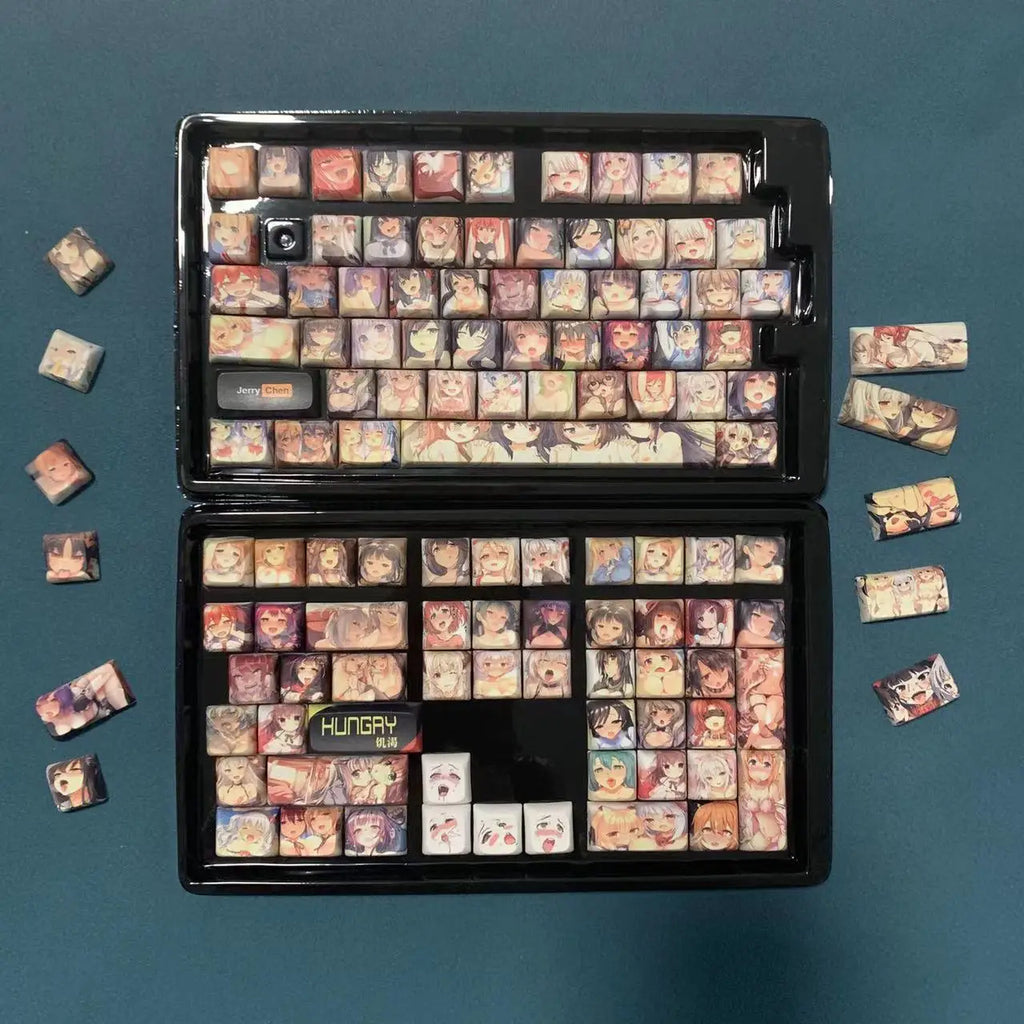 PBT Mechanical Keyboard Keycap  Anime Cute 124 keys Dye Sublimation Chreey Profile Japanese Anime Keycap For Cherry MX Switch
