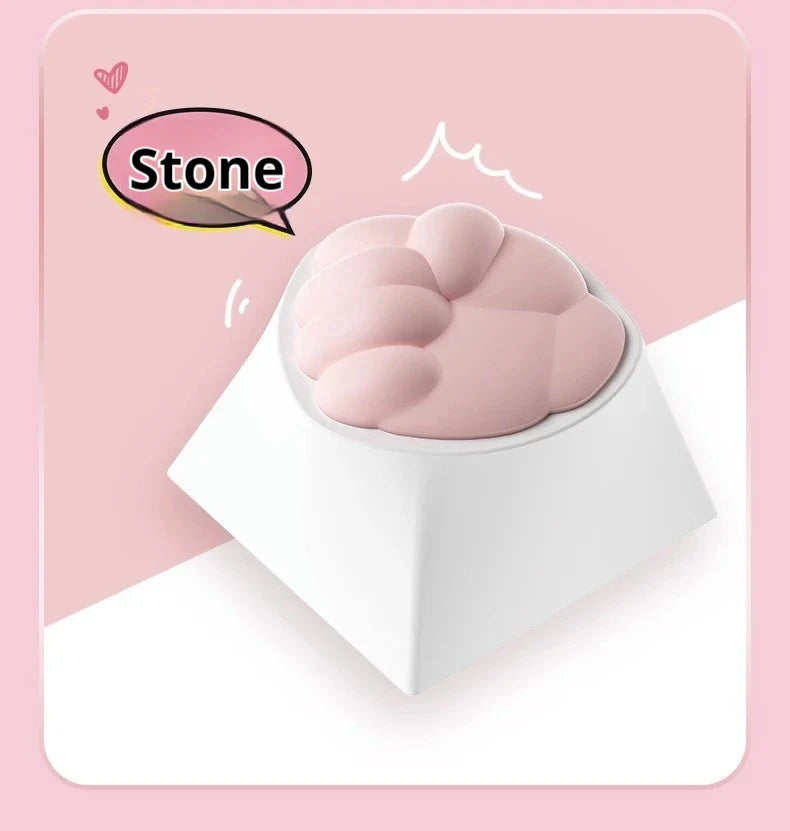 Mongseek Super Cute Cat Claw KeyCap Girl Powder Mechanical Keyboard Key Cap Soft Silicone Cross Shaft Universal Birthday Gifts